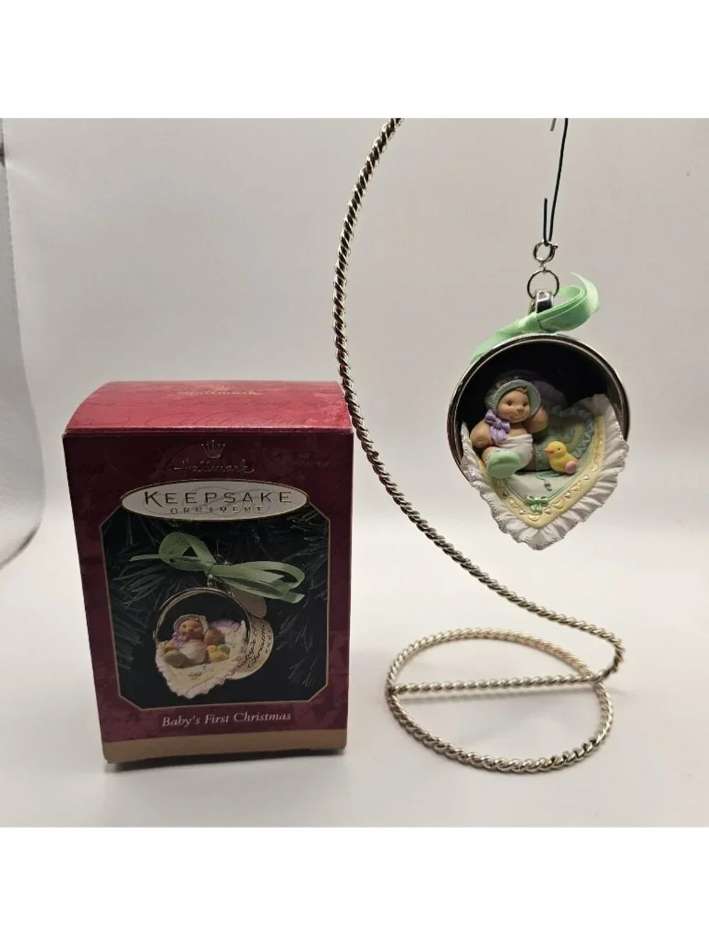 Babys First Christmas 1999 Hallmark Keepsake Ornament With Box - Handcrafted Sil